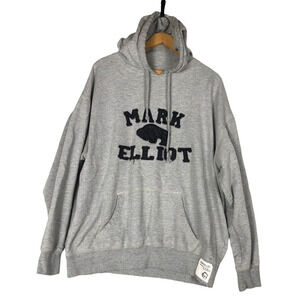 Mark Elliot Hoodie Sweatshirt XL Mens Pullover 80s 90s Spell Out Raised Logo